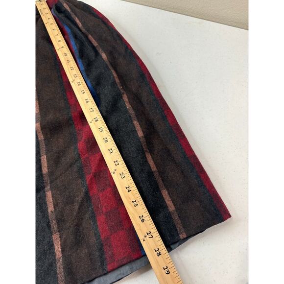 JH Collectibles Wool Blend Striped Checkboard Full Length Skirt Size 6 Lagenlook - Picture 12 of 13